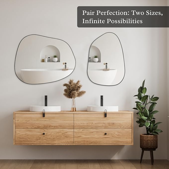 PERFNIQUE Irregular Wall Mirror Asymmetrical Mirror, Decorative Modern Wall - Image 6