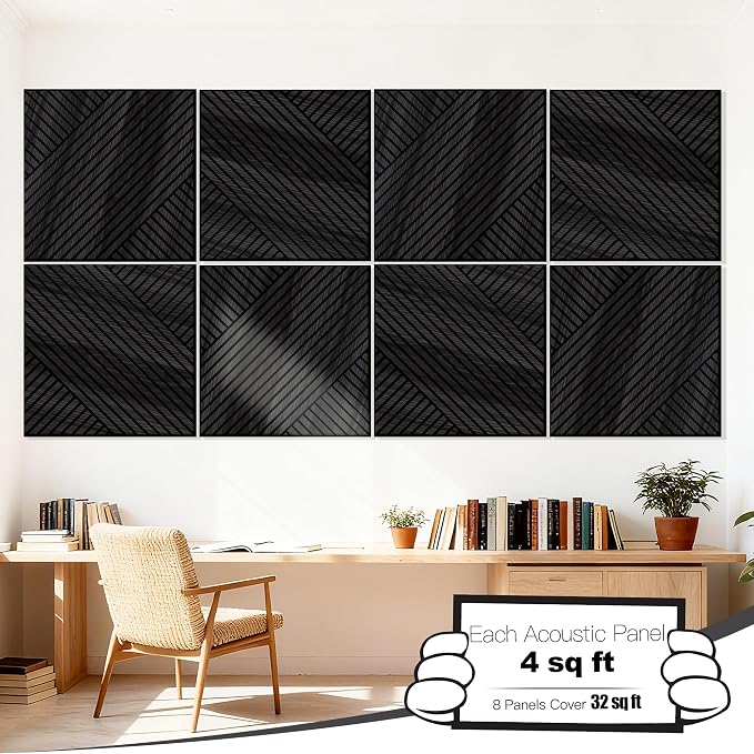 Mollywell Art Acoustic Wall Panels, 24x24 Inch 8 Pack, Wood Veneer, Sound - Image 2