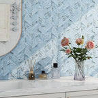 Livelynine 15.8x394 Blue Fabric Peel and Stick Wallpaper - Image 4