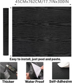 Peel and Stick Wallpaper Black Wood Wall Paper - Image 2