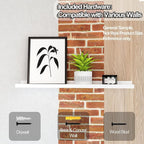 White Floating Shelves for Wall Decor, Long Wall Mounted Storage Shelf for - Image 4