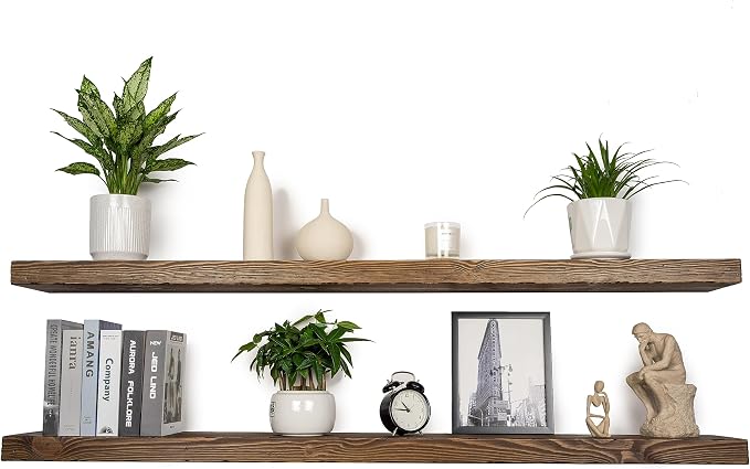 Floating Shelves 60 inch Long 8 "deep Set of 2, Heavy Duty Wood Wall Mounted - Image 6