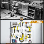 Peg Board, 4 Pack White Peg Board Panels, 50lbs Load Capacity Each, Pegboard - Image 3