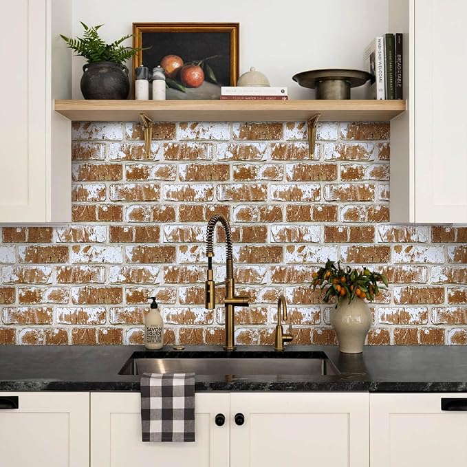 Commomy 3D Peel and Stick Brick Backsplash - Image 3