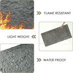 5-Pack 3D Faux Stone Wall Panels, PU Cement-Texture Wainscoting Panels - Image 4
