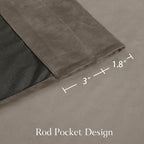 NICETOWN Taupe Velvet Curtains 84 inches Long - Image 2