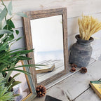 AAZZKANG Mirror with Wood Framed Rectangle Rustic Wall Mirrors Decor - Image 6