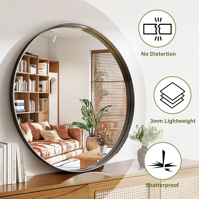 36 Inch Round Bathroom Mirror - Image 5