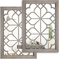 Wocred Set of 2 Rectangular Wall Mirror, Gorgeous Rustic Farmhouse Accent Mirror by Wocred