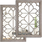 Wocred Set of 2 Rectangular Wall Mirror, Gorgeous Rustic Farmhouse Accent Mirror by Wocred