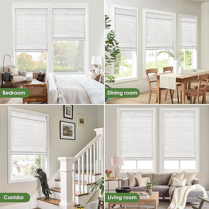 LazBlinds Cordless Bamboo Roman Shades, Privacy Blinds - Image 5