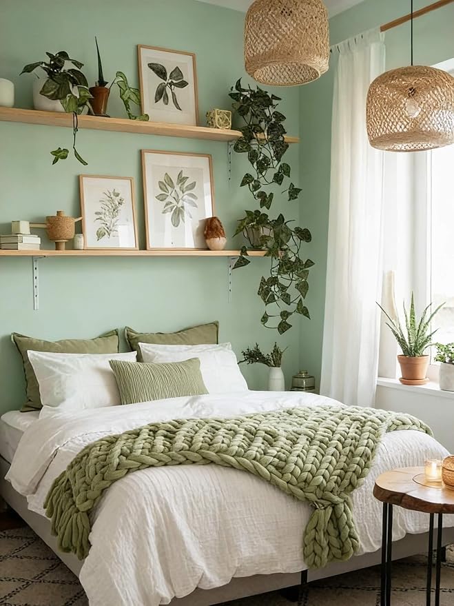 Dimoon 394''x17.7'' Green Peel and Stick Wallpaper Contact Paper Modern Self - Image 8