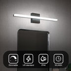 Combuh Bathroom Light Fixtures Dimmable Black Vanity Lights Bar 24 Inch 14W - Image 3