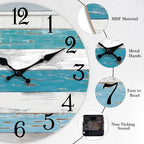 KECYET Wall Clock Battery Operated 14 Inch Outdoor Large Beach Style Blue - Image 5
