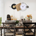 37.7X21Inch Large Modern Wall Clock Geometric Dial-Solid Wood Metal Frame - Image 6