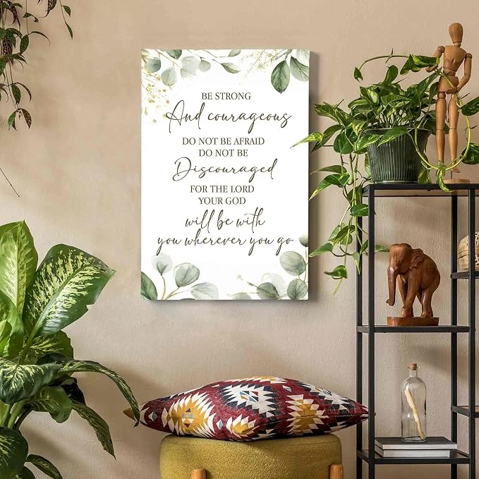 HIWX Christian Inspirational Wall Decor, Be Strong and Courageous Bible Verses - Image 6