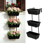 OYEAL Railing Planter Box 3 Tier Vertical Window Boxes Planter Outdoor by OYEAL
