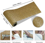 CRE8TIVE Champagne Gold Glitter Wallpaper Border Peel and Stick Wall Border - Image 6