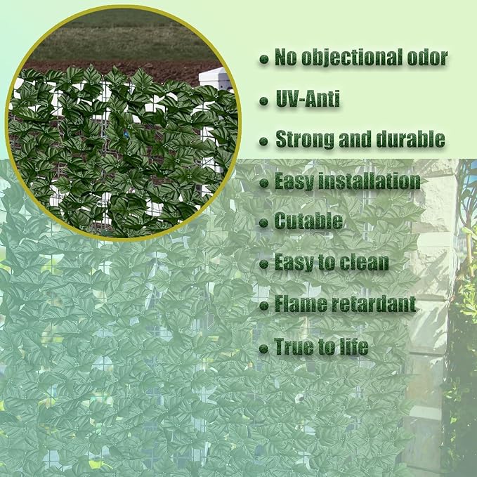 Artificial Ivy Privacy Fence Screen: 80 "x 120" Anti-Ultraviolet Artificial - Image 4