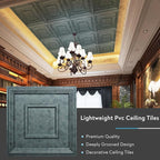 STICKGOO Glue Up Ceiling Tiles, 24x24 Inch PVC Decorative Drop Ceiling Tile - Image 8