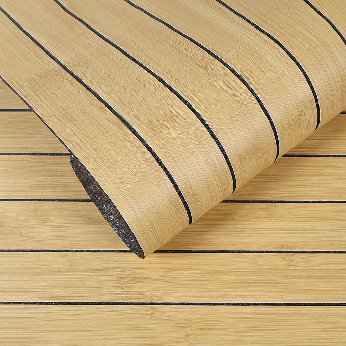 VEELIKE Natural Bamboo Slat Wall Panels Peel and Stick 3D Textured Wood Grain by VEELIKE