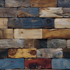 FLFK Vintage Wallpaper Peel and Stick Removable Wood Bricks Wallpaper 16" x by FLFK