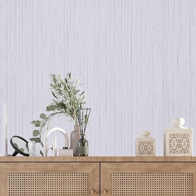 White Grasscloth Peel and Stick Wallpaper Vintage Texture Removable Waterproof - Image 8