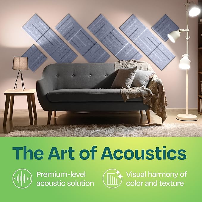 Acoustic Panels 12-Pack Soundproof Wall Panels 12"x12"x0.4" Decorative Sound - Image 2