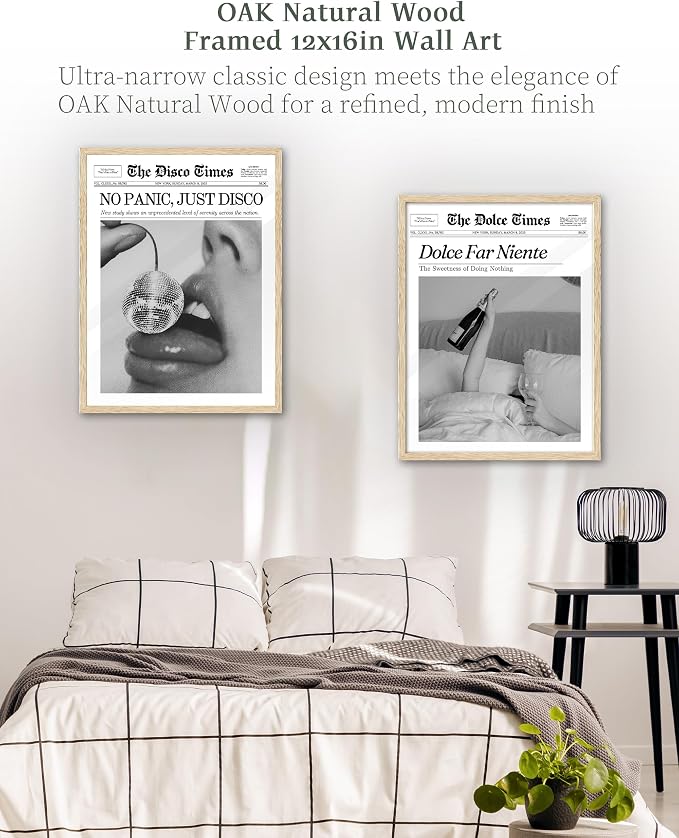 iHery Unframed Trendy NewsPaper Wall Art Prints, 12x16in Canvas Wall Art Prints - Image 7