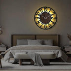 LEIKE Large Wall Clock 30'' Lighted Rustic Wood Clock - Image 6