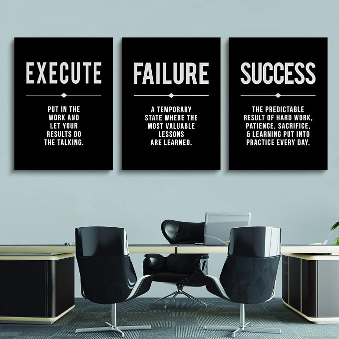 Framed Canvas Wall Art Success Quote, Office Wall Art, Positive Motivational - Image 4