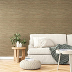 VEELIKE Bronze Brown Grasscloth Peel and Stick Wallpaper Textured Grasscloth - Image 5