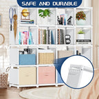 Mavivegue Book Shelf, 16 Cube Storage Organizer, Metal Cube Bookshelf, DIY - Image 6
