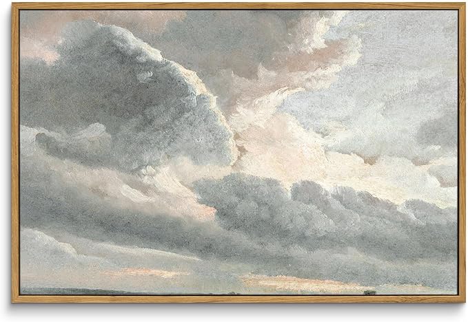 InSimSea Framed Canvas Wall Art Vintage Decor, Nature Wall Decor, Large Sky by InSimSeaArt