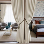 NICETOWN Thermal Insulated Velvet Curtains Ivory White 90 Inch Length, Heavy - Image 3