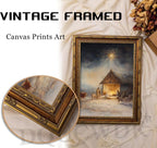 Vintage Nativity Scene Gold Framed Wall Art Birth of Jesus Christmas Christian - Image 3