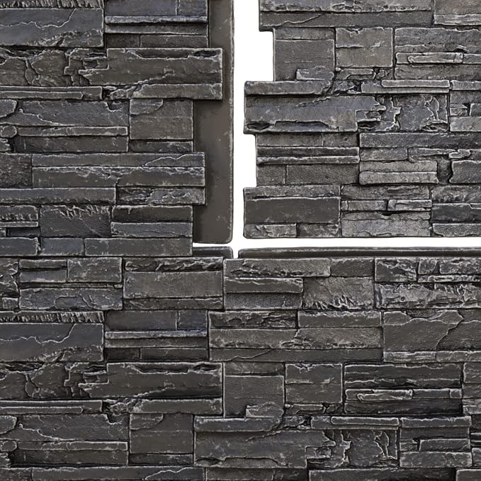 EverStone Cascade Faux Stone Panel, 48 5/8"W x 24 3/4"H x 1 1/4"D, Dark River - Image 9