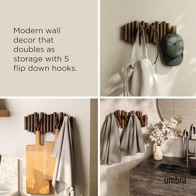 Umbra Picket Wall-Mounted Coat Rack Rail Hook - Image 4