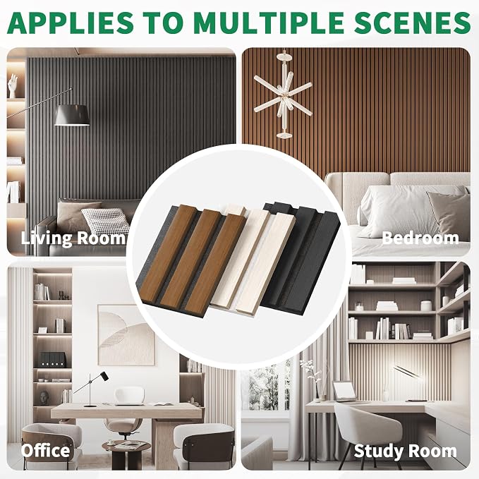 3 Pack Sample Set 3D Acoustic Slat Panels, 4.72" x 5.9" Sound Absorbing Wood - Image 3