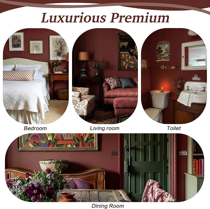 Dimoon 394"x17.7" Peel and Stick Wallpaper Dark Red Contact Paper - Image 4