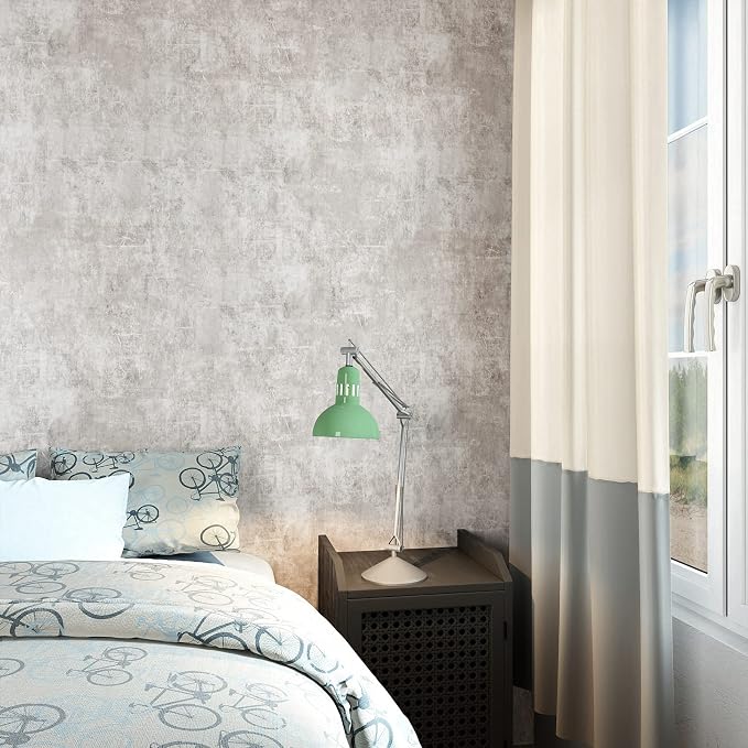 VEELIKE Neutral Concrete Wallpaper Peel and Stick Boho Aesthetic Wallpaper - Image 5