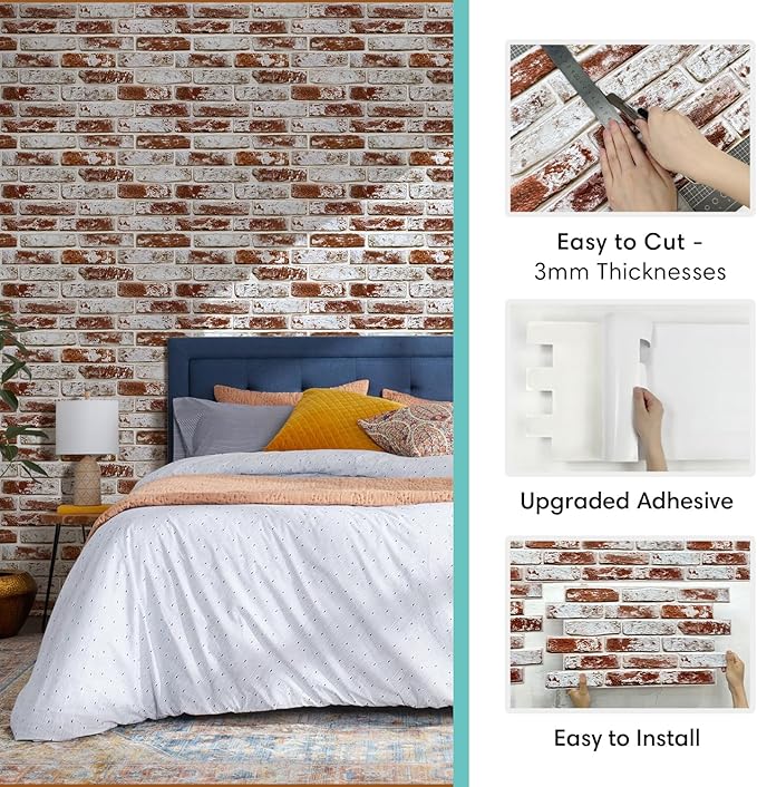 Commomy Faux Brick 3D Wall Panels - Image 4