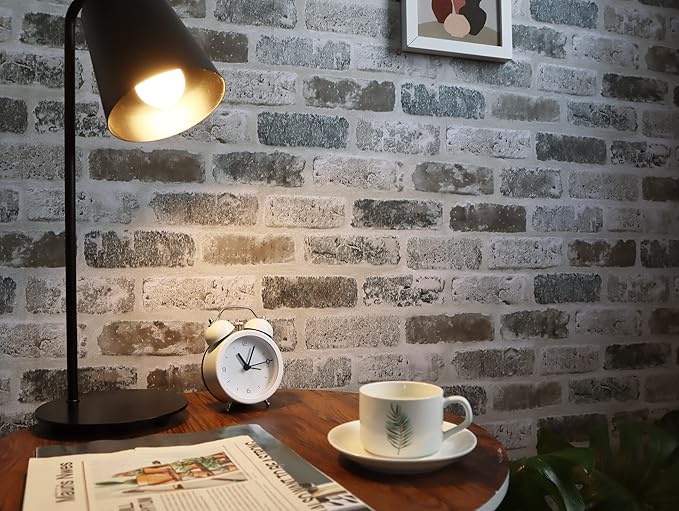 Guvana 17.3"×118" Brick Peel and Stick Wallpaper Brick Wallpaper Grey Brown 3D - Image 2