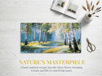 Ardemy Birch Forest Stream Canvas Wall Art, Calming Nature Scenery - Image 3