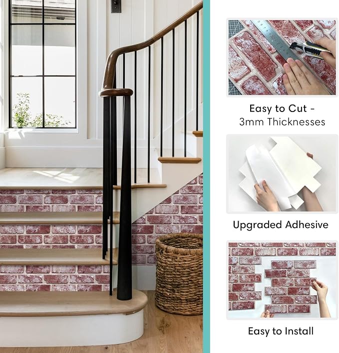 Commomy 3D Brick Wall Panels Peel and Stick - Image 5