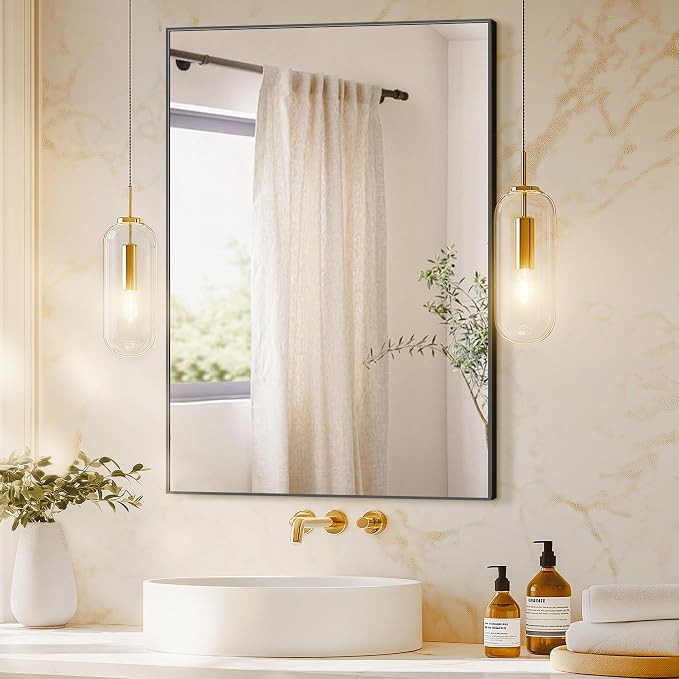 TRAHOME Bathroom Vanity Mirror for Wall, HD Shatterproof Glass, Hangs - Image 2