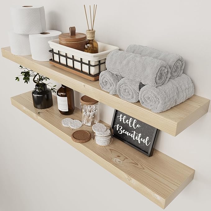 BAOBAB WORKSHOP Wood Floating Shelves by BAOBABWORKSHOP