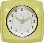 Infinity Instruments Retro Wall Clock – 9-Inch Square, Silent & Non-Ticking – by InfinityInstruments