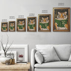 Vintage Gold Framed Wall Art Go Get Em Tiger Poster Funny Animal Reading Book - Image 3