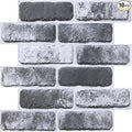 COMSTICKC 3D Gray Brick Wall Panels, Peel and Stick Brick Tiles, Small Size by COMSTICKCDECOR